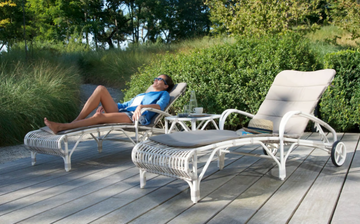 LUCY - Wicker sun lounger with armrests by Vincent Sheppard - view 3
